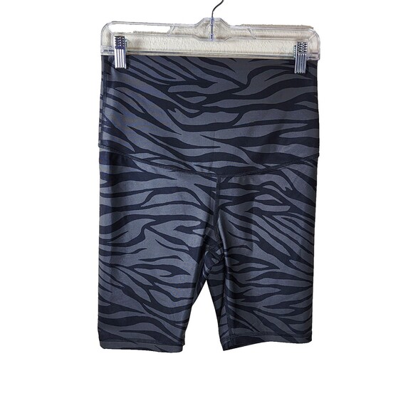 Old Navy Womens S Black Gray Zebra Powersoft Bike Short Activewear - Picture 1 of 3